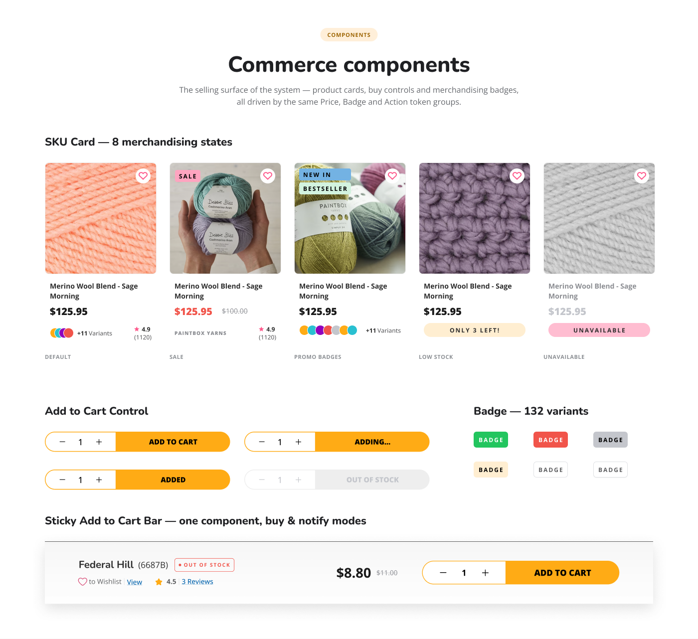 LoveCrafts commerce component library