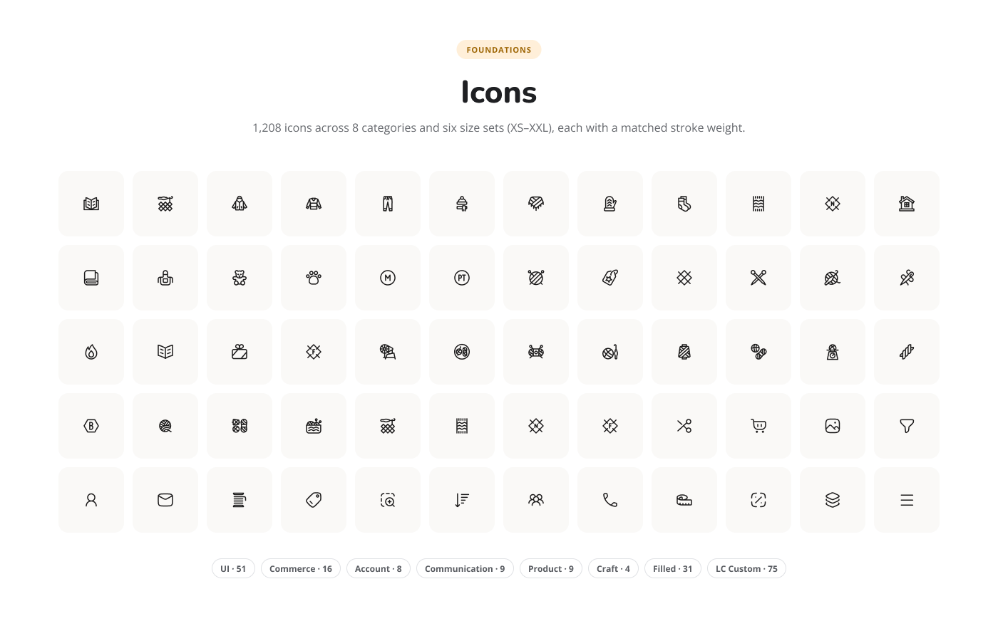 LoveCrafts core icon library
