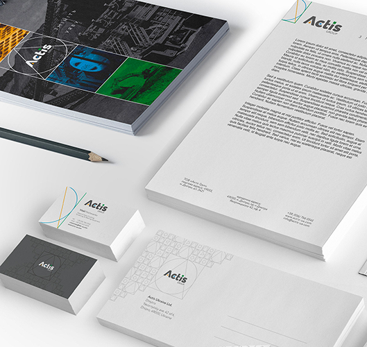 Actis identity system and stationery